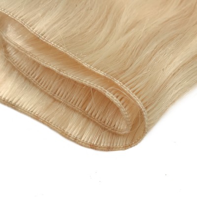 Hand tied Hair 100 European Top Quality Single Weft Double Drawn Cuticle Aligned Weft Hair Extension