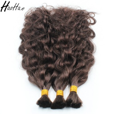 High quality best price brown curly human hair bulk braiding