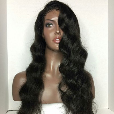 wholesale high density natural color lace frontal full lace human hair wig for black women