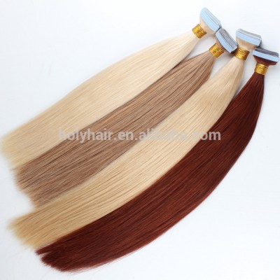 Direct hair factory blonde color 613 Indian virgin hair skin weft pu glue virgin tape hair extensions