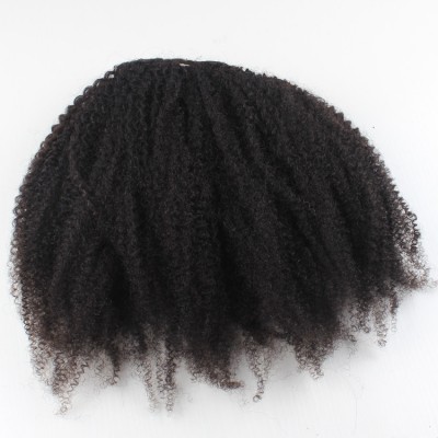 Natural real human hair weft afro kinky curly 4a clip in remy human hair