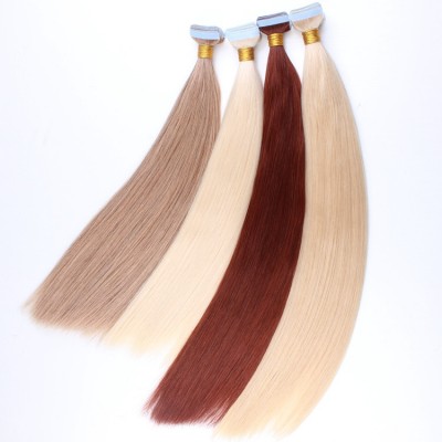 Wholesale hair extensions indian remy tape hair extensions 40 pcs /set straight blonde brown