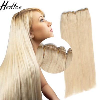 Ombre Blonde Color Unprocessed Peruvian Raw Virgin Cuticle Aligned Human Hair Hand Tied Wefts