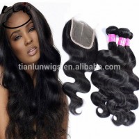 cheap 4x4 body wave lace frontal closures with baby hair Virgin human hair bundles , hair extensions , hair wefts