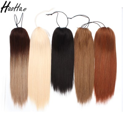 European Virgin Human Hair Extension Full Cuticle Aligned Blond Hair Drawstring Ponytail