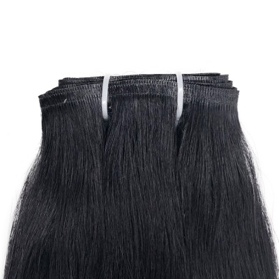 Raw hair unprocessed brazilian cuticle aligned double drawn flat weft remy hair extensions